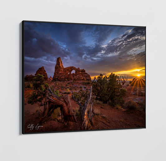 Arches National Park | Turret Arch | Stormy Sunset | Sunrise | Lightning Print | Paper | Canvas | Metal | Acrylic