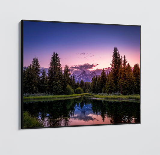 Grand Teton Art | Grand Tetons National Park Print | Wyoming Wilderness Print | Schwabacher's Landing | Sunset Sunrise Wall Decor