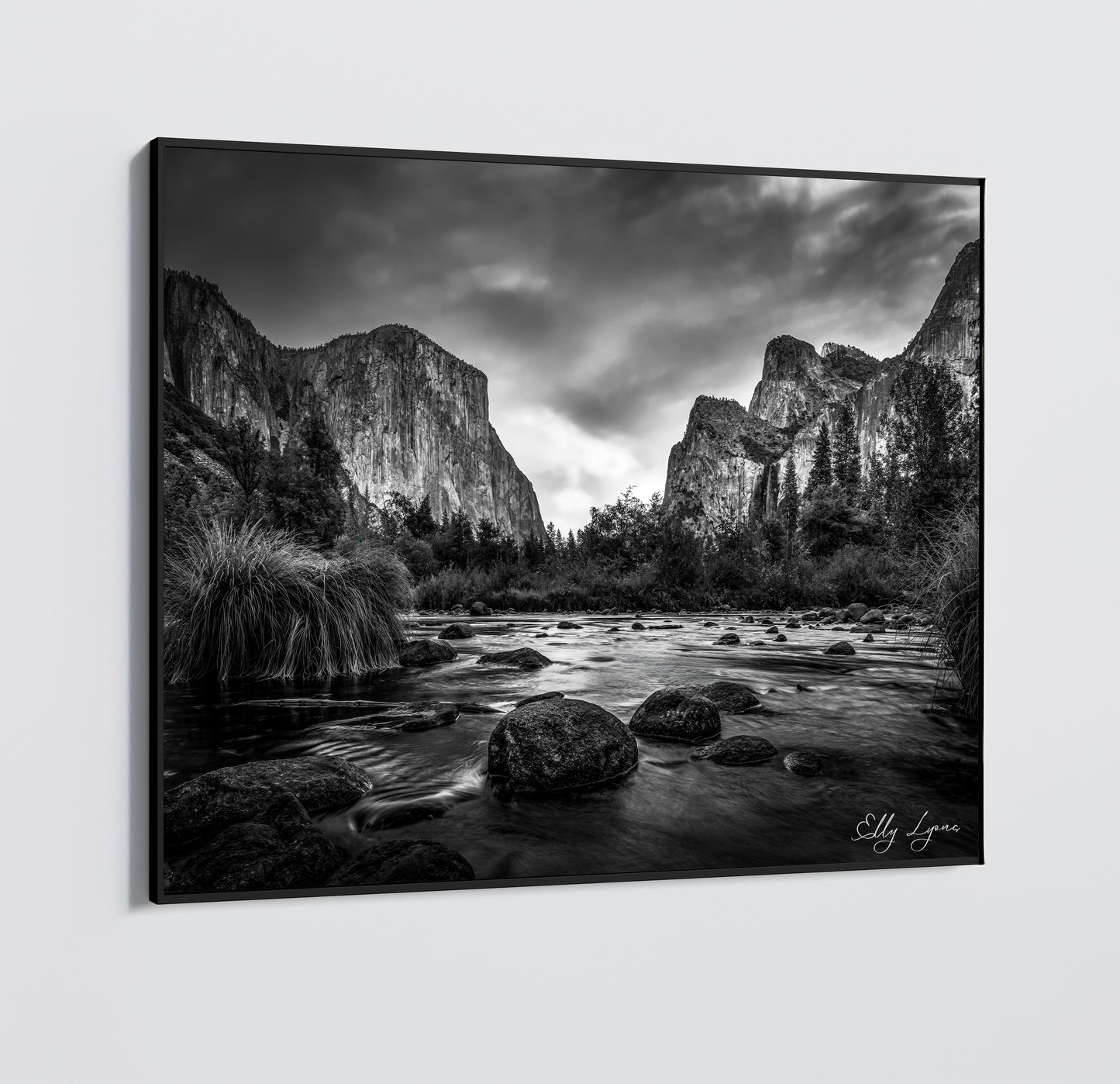 Yosemite National Park Print | El Capitan Sunset Art Print | Yosemite Black and White Canvas | National Park Print | Dramatic Nature Print