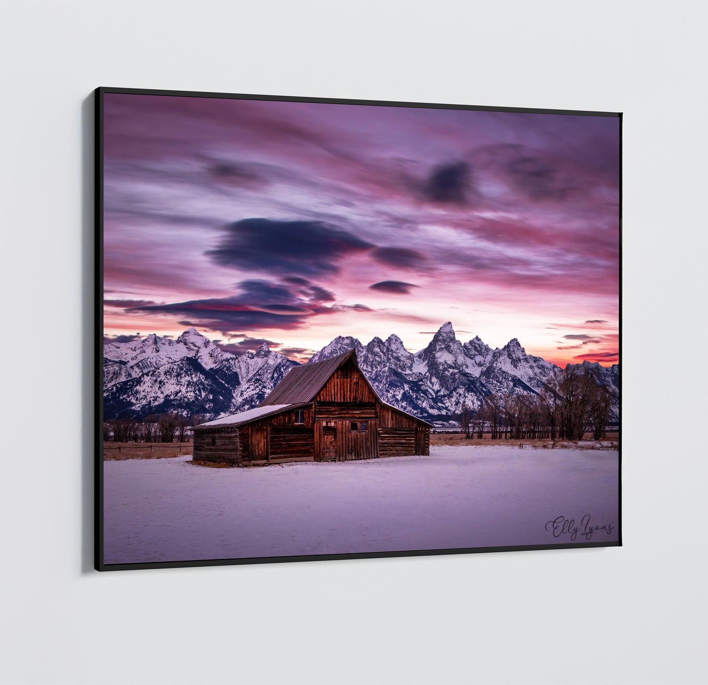 Grand Teton Mountains Canvas Print | T.A. Moulton Barn | Large Wall Art Landscape | Sunrise National Park Print