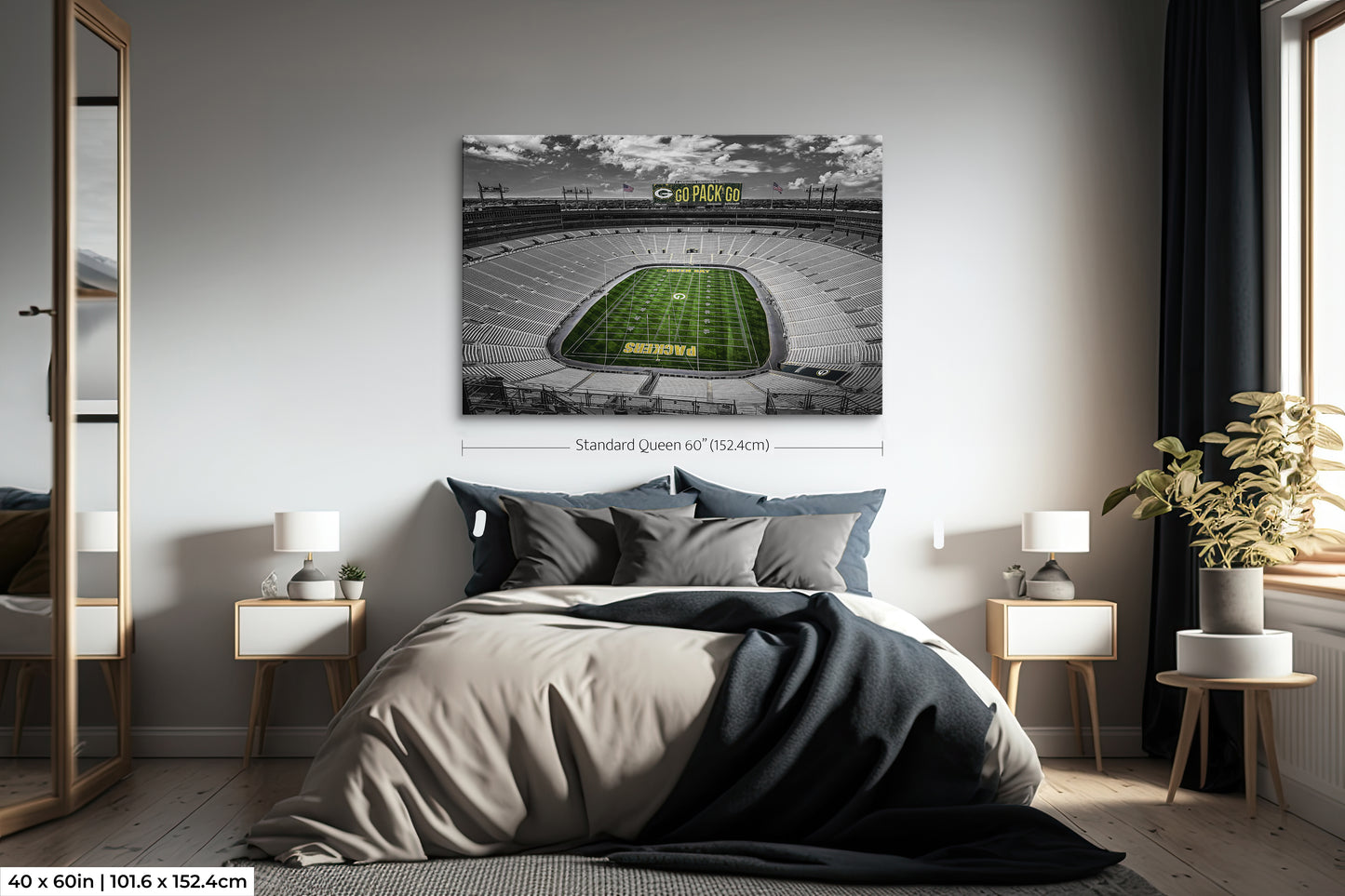 Lambeau Field | Green Bay | Packers | Wisconsin | Black & White Print | Paper | Canvas | Metal | Acrylic