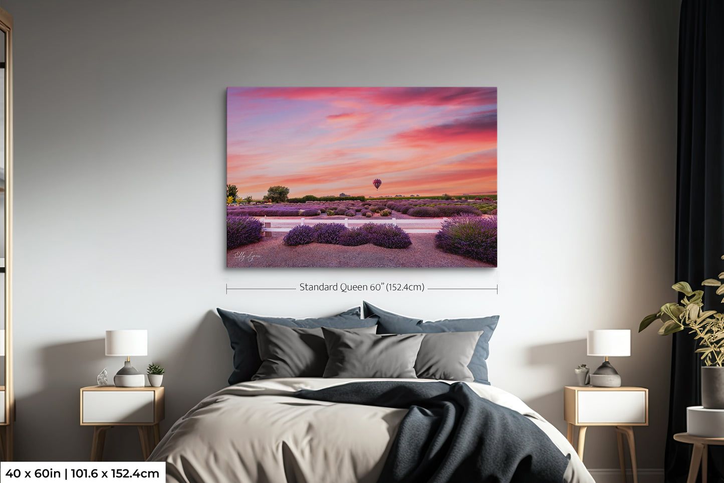 Lavender Fields In Summertime | Hot Air Balloon Print | Print | Canvas | Metal | Acrylic