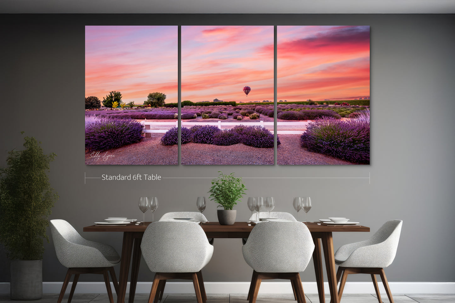 Lavender Fields In Summertime | Hot Air Balloon Print | Print | Canvas | Metal | Acrylic