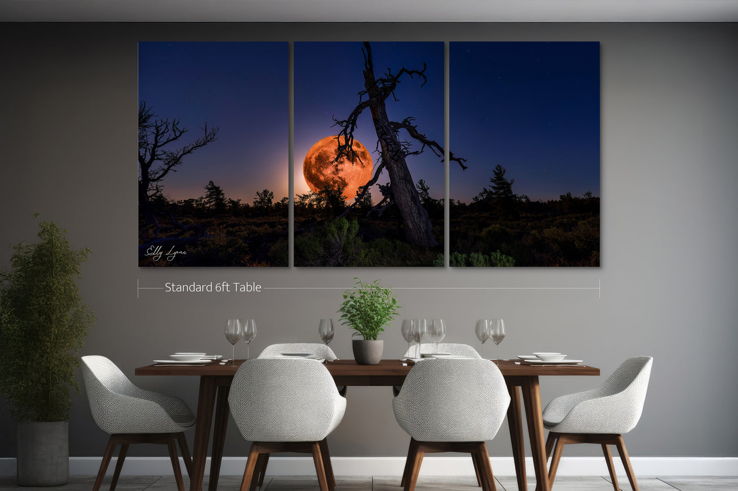 Full Moon Print | Strawberry Moon | Craters of The Moon National Monument | Desert Photography Wall Decor | Print | Canvas | Metal | Acrylic