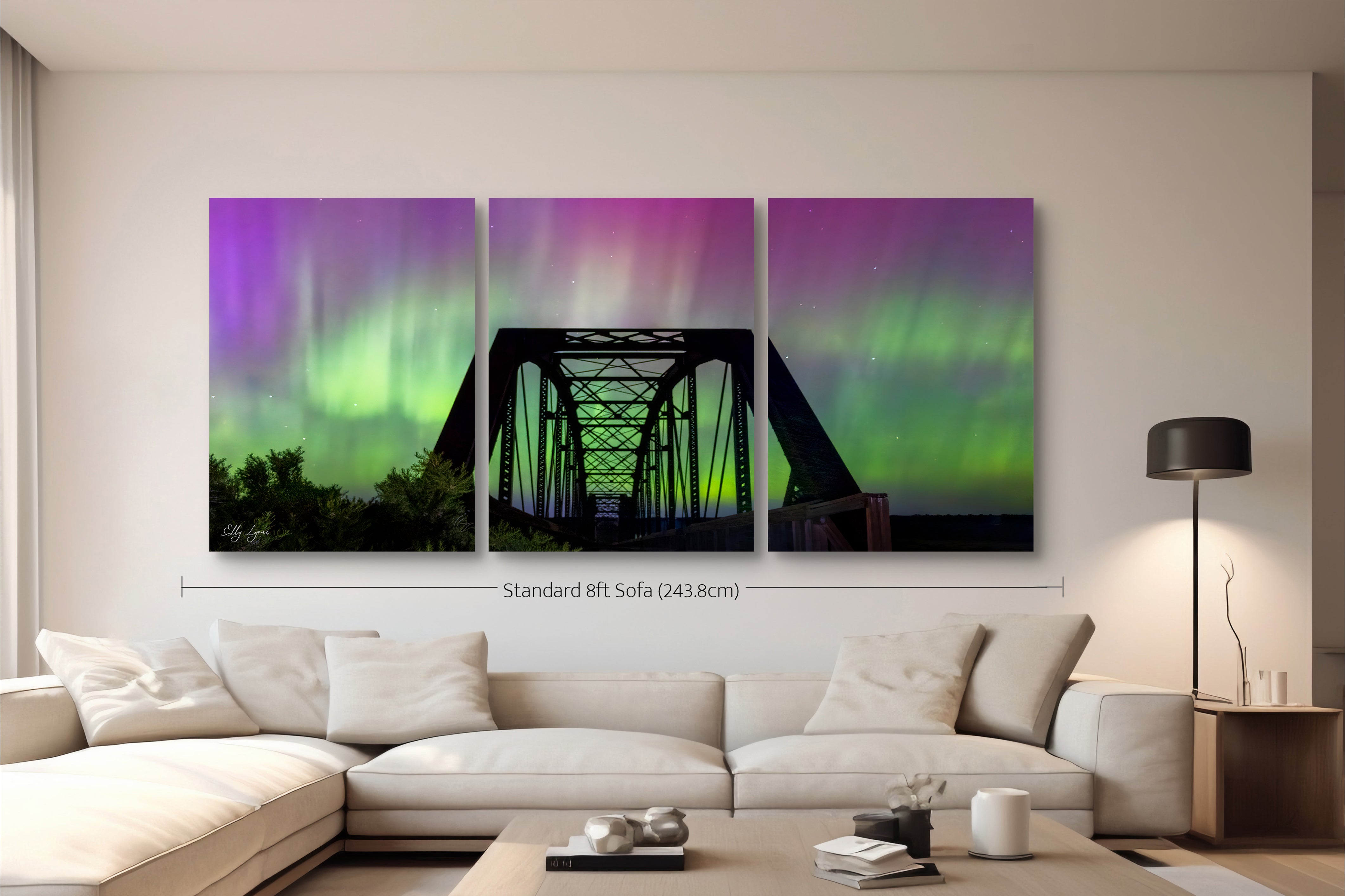 Great American Aurora | Northern Lights | Mountains | Desert | Railroad Bridge | Print | Canvas | Metal | Acrylic