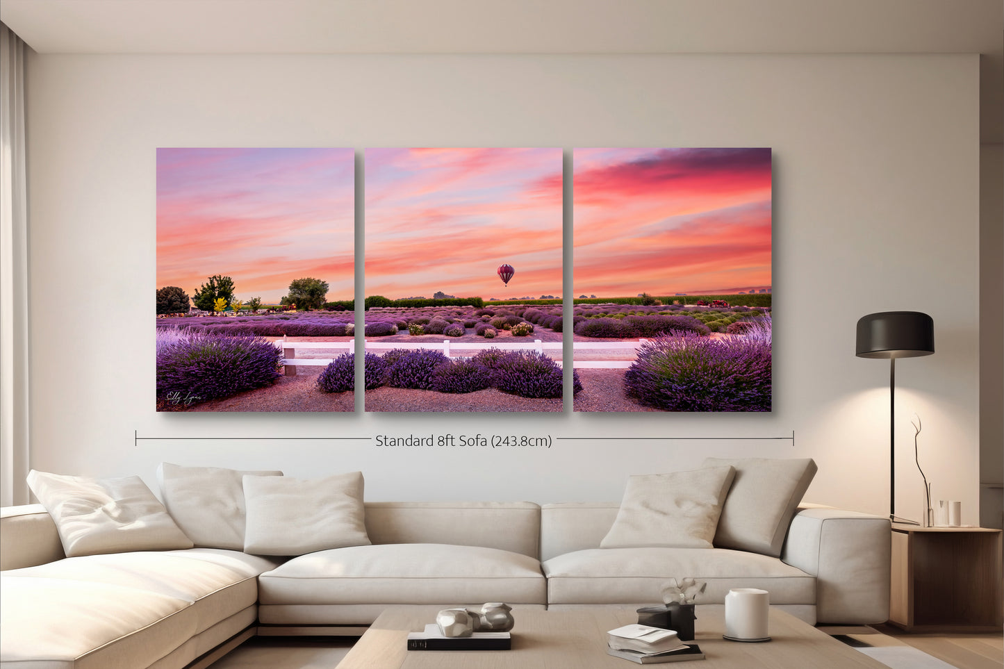 Lavender Fields In Summertime | Hot Air Balloon Print | Print | Canvas | Metal | Acrylic