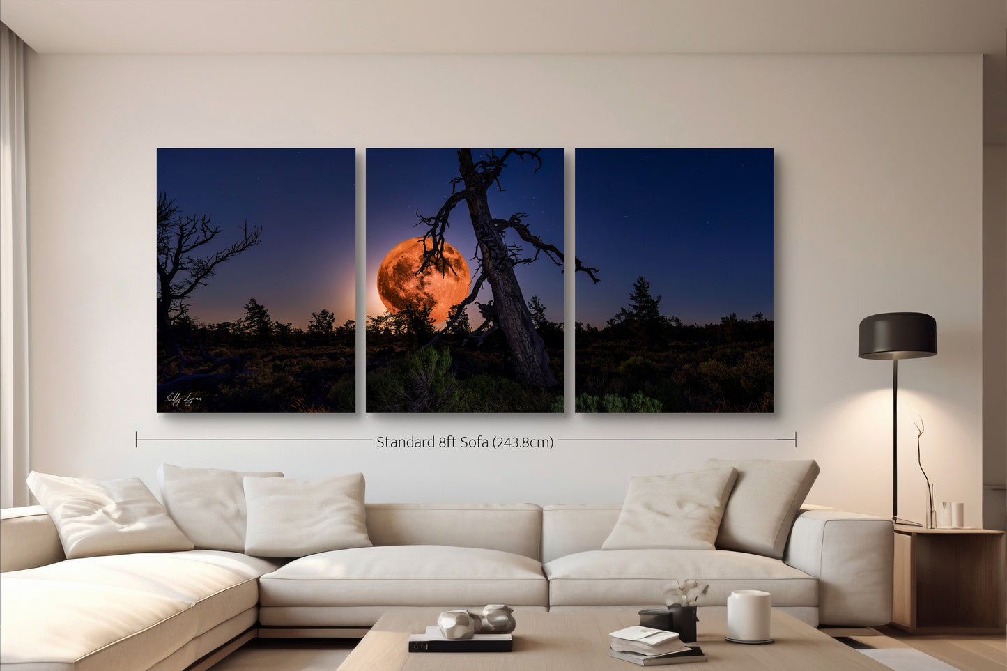 Full Moon Print | Strawberry Moon | Craters of The Moon National Monument | Desert Photography Wall Decor | Print | Canvas | Metal | Acrylic