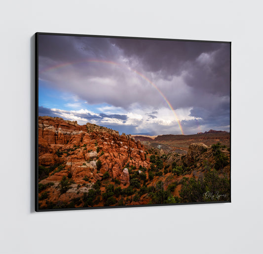 Arches National Park | Fiery Furnace Trailhead | Stormy Skies | Rainbow Print | Paper | Canvas | Metal | Acrylic